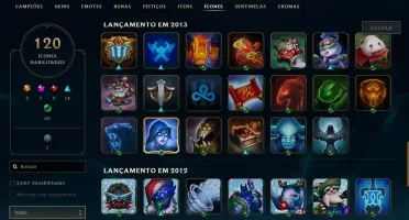 Conta 2012, 194 skin, icones e skins raras