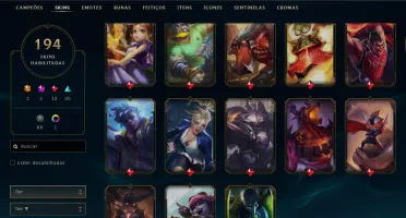 Conta 2012, 194 skin, icones e skins raras
