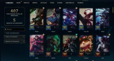 Conta ouro 4 com 83 skins e 113 champs