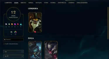 Diamante 4 com 40 Champs e 12 Skins