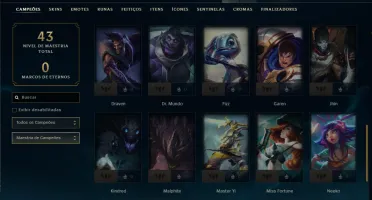 Diamante 4 com 40 Champs e 12 Skins