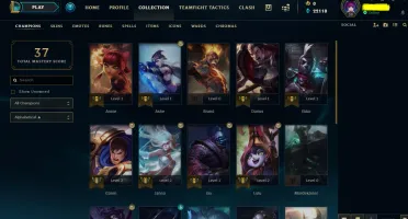 CONTA UNRANKED, 22K DE EA, 24 CAMPEÕES E SKINS