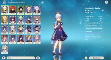 Conta Genshin AR 43 Ayaka, Venti, Diluc C1 e Keqing