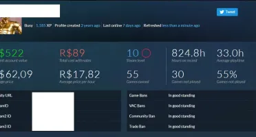 CONTA STEAM - 30 JOGOS (COM CS:GO)