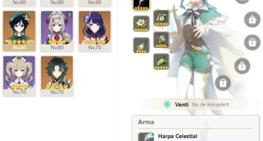 CONTA GENSHIN AR55 ⭐11 LENDÁRIOS⭐ 3 ARMAS 5⭐ [SEM VINCULOS]