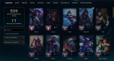Ouro 4 com 65 Champs e 35 Skins ( MAIN ADC )