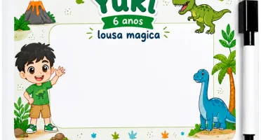 Kit Lousa Infantil Porta-Recados com Caneta