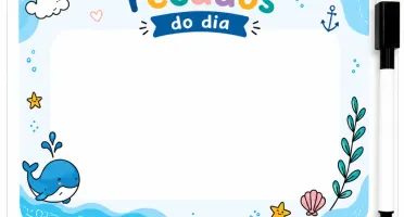 Kit Lousa Infantil Porta-Recados com Caneta