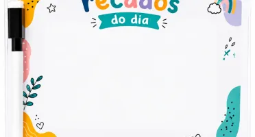 Kit Lousa Infantil Porta-Recados com Caneta