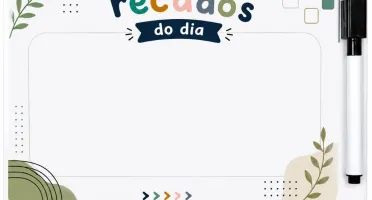 Kit Lousa Infantil Porta-Recados com Caneta