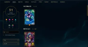 Conta GOLD SKINS (ULTIMATE, VITORIOSAS E MAIS) LV 117