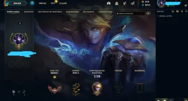Conta League of Legends Nível 45 com 33 campeões e skins
