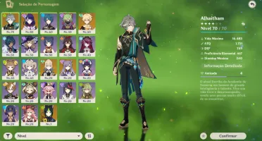 Alhaitham,Shogun Raiden + Assinatura,Rosaria c6 e muito mais