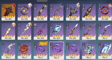 Conta Genshin-AR-56- 9 personagens 5*- 3 armas 5*
