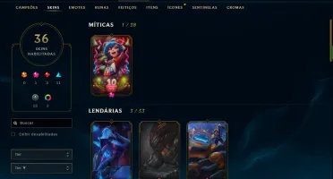 Conta Platina 4 - 63 champs - 36 skins