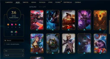 Conta Platina 4 - 63 champs - 36 skins