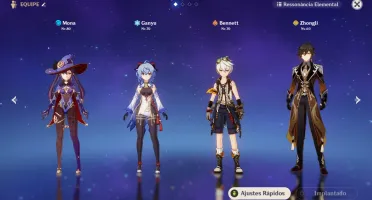 GENSHIN IMPACT CONTA COM GANYU, ZHONG e MONA 5⭐AR5