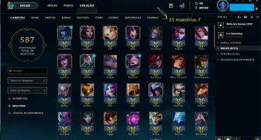 Platina 3, borda platina, todos os champs, 198 skins!