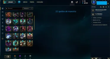 Platina 3, borda platina, todos os champs, 198 skins!