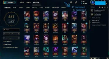 Platina 3, borda platina, todos os champs, 198 skins!