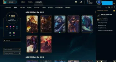 Platina 3, borda platina, todos os champs, 198 skins!
