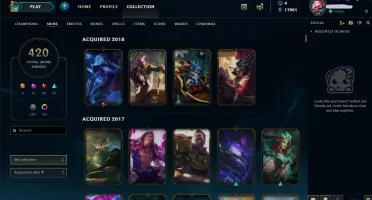 CONTA LEAGUE OF LEGENDS - PRATA 1 - 420 SKINS
