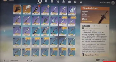 Genshin Impact AR 31 - Diluc/Túmulo do Lobo/Harpa Celestial