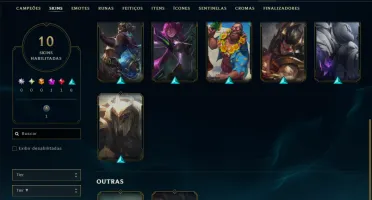 Unranked com 20 Champs e 10 Skins
