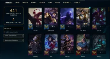 Conta Unranked com 133 Champs e 81 Skins ( 5 Vitoriosas )