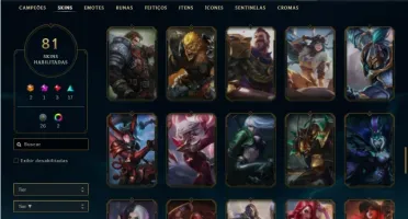 Conta Unranked com 133 Champs e 81 Skins ( 5 Vitoriosas )