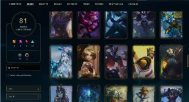 Conta Unranked com 133 Champs e 81 Skins ( 5 Vitoriosas )