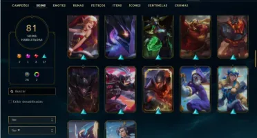 Conta Unranked com 133 Champs e 81 Skins ( 5 Vitoriosas )
