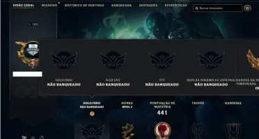 Conta Unranked com 133 Champs e 81 Skins ( 5 Vitoriosas )
