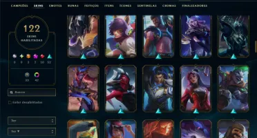 Diamante 3 com TODOS os Champs e 122 Skins (MID / ADC / JG)