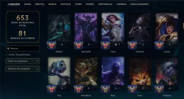 Diamante 3 com TODOS os Champs e 122 Skins (MID / ADC / JG)