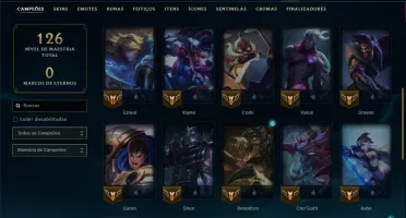 Unranked com 35 Champs e 10 Skins