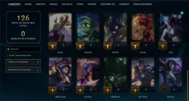 Unranked com 35 Champs e 10 Skins