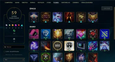 Unranked com 35 Champs e 10 Skins