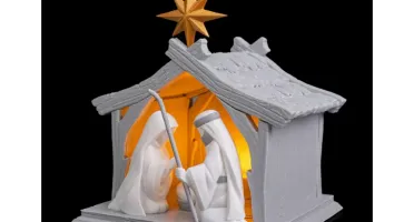 Luminária de Natal 3D Presépio Sagrada Família - 19cm