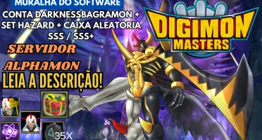 Conta Digimon Masters Darkbagra + Set Hazard + Box Sss/Sss+