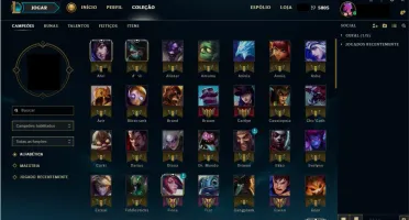 CONTA LEAGUE OF LEGENDS OURO I, 30 SKINS.
