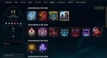 Unranked com 50 Champs e 13 Skins