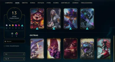 Unranked com 50 Champs e 13 Skins
