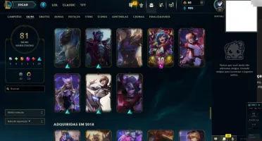 Conta 2014 com 80 champs e 41 skins