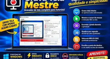 Grava Tela Mestre - Gravador de Tela de PC para Tutoriais