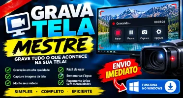 Grava Tela Mestre - Gravador de Tela de PC para Tutoriais