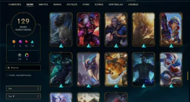 Ferro 2 com 105 Champs e 129 Skins ( JG / TOP )