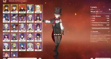 Lyney C2+ Arcana Original + Zhong + Diluc+ Tumulo