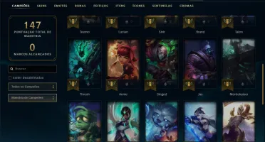 Conta prata 1 com 37 champs e 11 skins