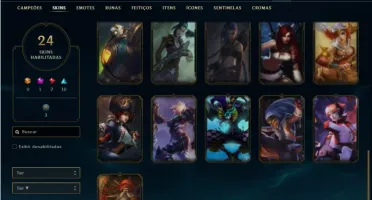 Conta prata 4 com 40 Champs e 24 Skins + 5 Fragmentos
